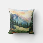 Watercolor Summer Mountain クッション (正面)