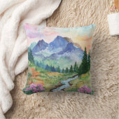 Watercolor Summer Mountain クッション (ブランケット)