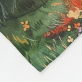 Watercolor Summer Mountain フリースブランケット (角)