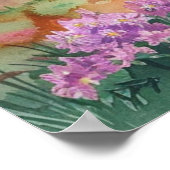 Watercolor Summer Mountain ポスター (角)