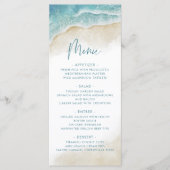 Watercolor Summer Ocean Beach Wedding メニュー (正面)