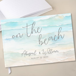 Watercolor Summer On The Beach Wedding ゲストブック