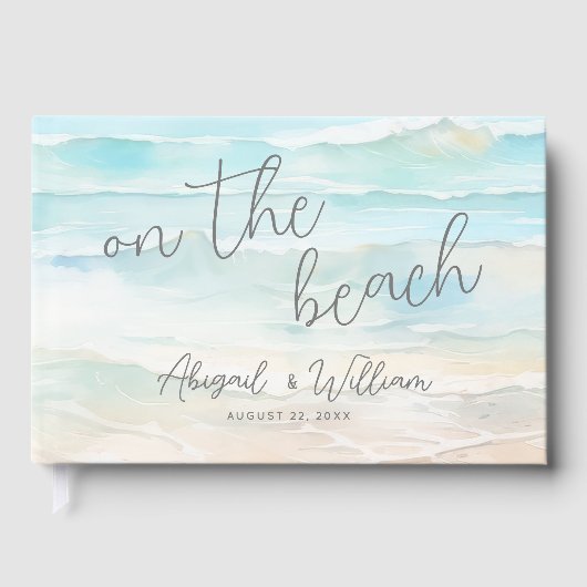 Watercolor Summer On The Beach Wedding ゲストブック (正面)