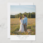 Watercolor Summer Wildflower Photo Wedding 招待状 (裏面)