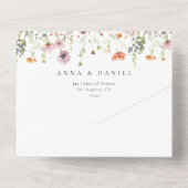 Watercolor Summer Wildflower Wedding オールインワン招待状 (裏面)