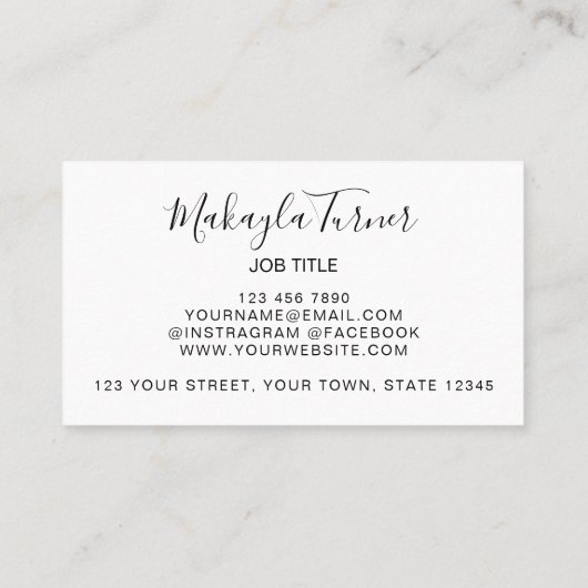 Watercolor Sunflower  名刺 (裏面)