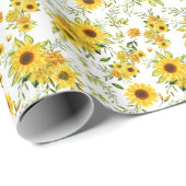 Watercolor Sunflower 8 ラッピングペーパー (ロールコーナー)