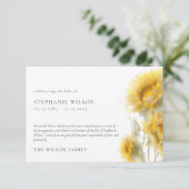 Watercolor Sunflower Funeral Bereavement Thank You サンキューカード (スタンド正面)