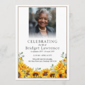 Watercolor Sunflower Memorial Service Funeral プログラム (正面)