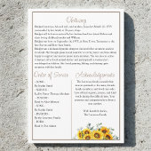 Watercolor Sunflower Memorial Service Funeral プログラム