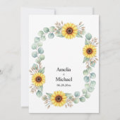 Watercolor Sunflower Note Paper Background 招待状 (裏面)