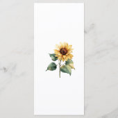 Watercolor Sunflower Rustic Foliage Wedding  メニュー (裏面)