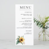 Watercolor Sunflower Rustic Foliage Wedding  メニュー (スタンド正面)