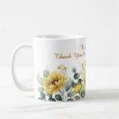 Watercolor Sunflower Teacher Appreciation Script コーヒーマグカップ (左)
