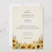 Watercolor Sunflower Wedding Invitation 招待状 (正面)