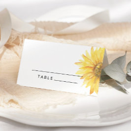 Watercolor sunflower wedding place cards