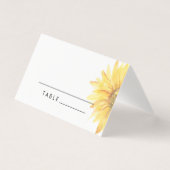 Watercolor sunflower wedding place cards (正面)