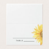 Watercolor sunflower wedding place cards (外部フラット)