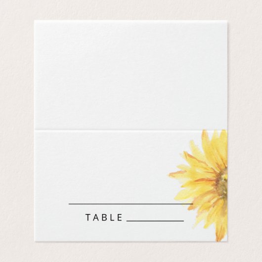 Watercolor sunflower wedding place cards (外部フラット)