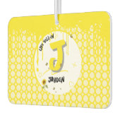 Watercolor Sunflower with Butterflies Like Yellow カーエアーフレッシュナー (左)