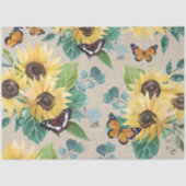 Watercolor Sunflowers and Butterflies Decoupage 薄葉紙 (正面)