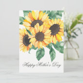 Watercolor Sunflowers Florals Mothers Day Card カード (スタンド正面)