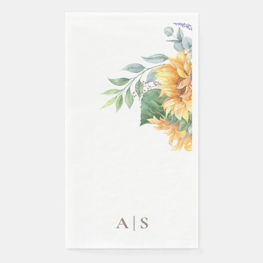 Watercolor  Sunflowers Monogram (正面)