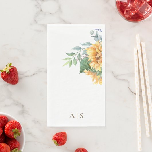 Watercolor  Sunflowers Monogram (インサイチュ)