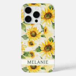 Watercolor Sunflowers Monogrammed iPhone 16 Proケース
