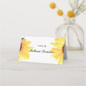 Watercolor Sunflowers Wedding プレイスカード (正面)