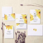 Watercolor Sunflowers Wedding Invitation アクリル招待状