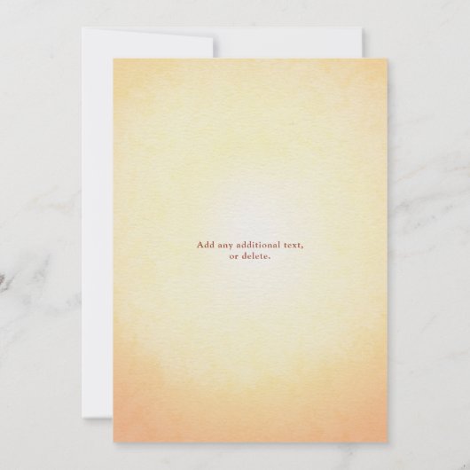 Watercolor Sunflowers Wedding Invitation 招待状 (裏面)