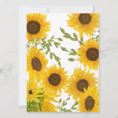 Watercolor Sunflowers Women's 100th Birthday 招待状 (裏面)