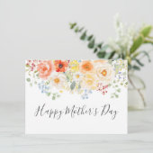 Watercolor Sunny Floral Mother's Day カード (スタンド正面)