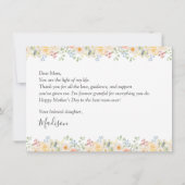 Watercolor Sunny Floral Mother's Day カード (裏面)