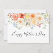 Watercolor Sunny Floral Mother's Day カード (正面)