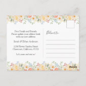 Watercolor Sunny Floral Moving Announcement ポストカード (裏面)