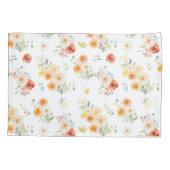 Watercolor Sunny Flowers Floral Pattern 枕カバー (裏面)
