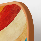 Watercolor Sunset Colorful Swirl Monogram ピックルボールラケット (左詳細)