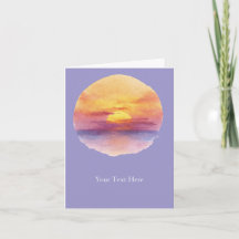 Watercolor Sunset Ocean Horizon Aesthetic Round St