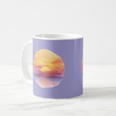 Watercolor Sunset Ocean Horizon Aesthetic Round St コーヒーマグカップ (正面左)