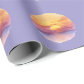 Watercolor Sunset Ocean Horizon Aesthetic Round St ラッピングペーパー (ロールコーナー)