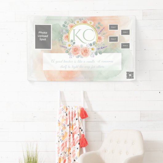 Watercolor Teacher Appreciation Photo Banner 横断幕 (インサイチュ)