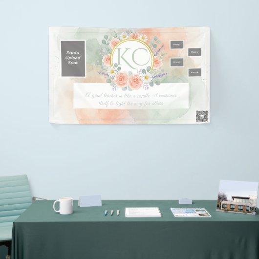 Watercolor Teacher Appreciation Photo Banner 横断幕 (トレードショー)
