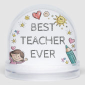 Watercolor Teacher Heart Cute Doodle Appreciation  (正面)