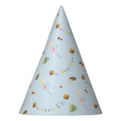 Watercolor teddy bear,  パーティーハット (左)