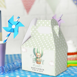 Watercolor Teddy Bear Baby Shower Boy フェイバーボックス