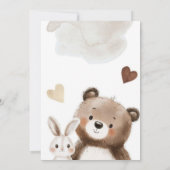 Watercolor Teddy Bear Baby Shower Invitation  招待状 (裏面)