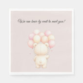 Watercolor Teddy Bear Balloons Baby Shower スタンダードランチョンナプキン (正面)