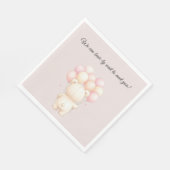 Watercolor Teddy Bear Balloons Baby Shower スタンダードランチョンナプキン (角)